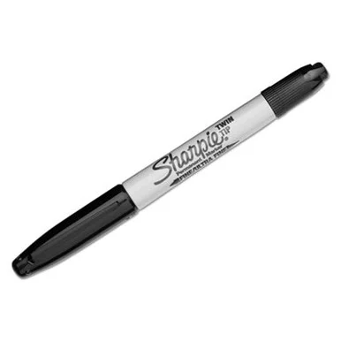 Twin-Tip Permanent Marker, Fine/Ultra Fine Point, Black