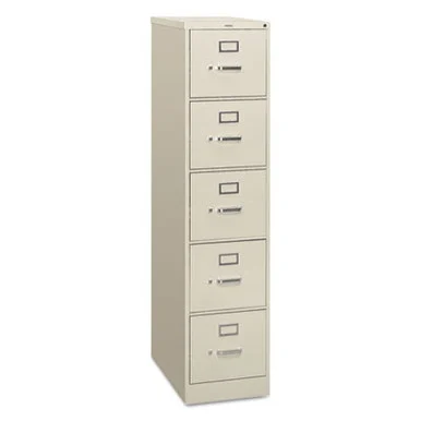 310 Series Five-Drawer, Full-Suspension File, Letter, 26-1/2d, Light Gray