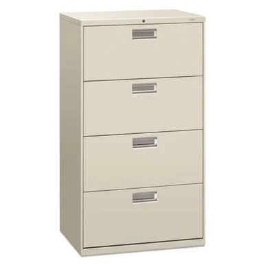 600 Series Four-Drawer Lateral File, 30w x 19-1/4d, Light Gray