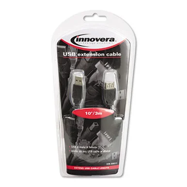 2.0 USB Extension Cable, AM/AF, 10 ft, Black