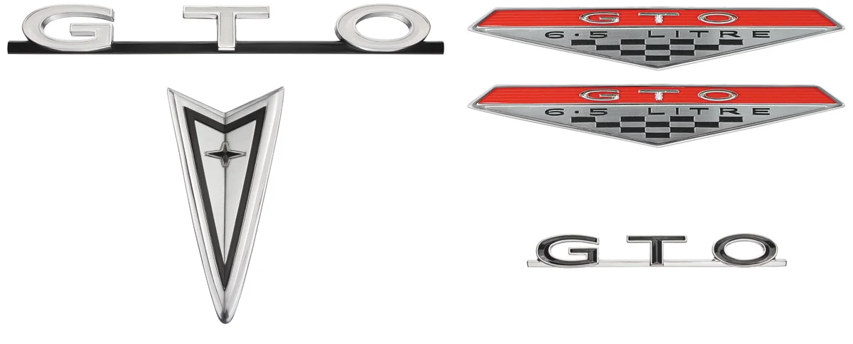 emblem-kit-1968-gto-exterior-chrome-bumper-G241795.webp Emblem Kit, 1968 GTO, Exterior, Chrome Bumper